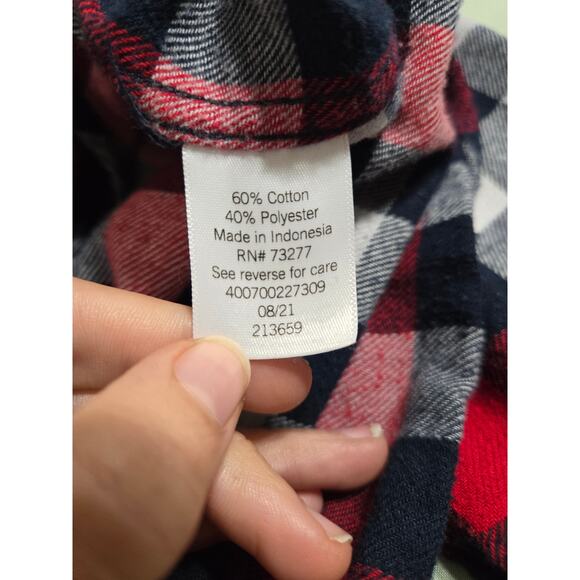 Croft and barrow small men's plaid long sleeve flannel button up shirt - Picture 6 of 9